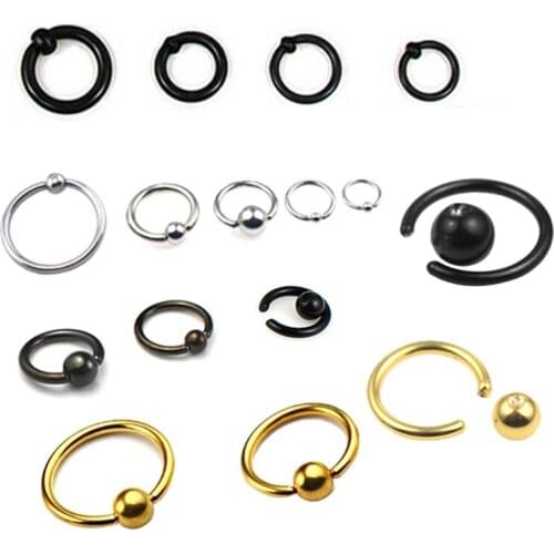 3pcs/lot Surgical Steel Captive Ring Hoops Cbr/Bcr Body Piercing Jewelry Septum rings Ear stud Lip Eyebrow Nipple Ring Jewelry