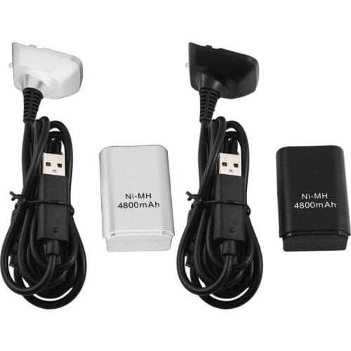 Compact Charger Battery Pack for -Xbox360 Controller, 4800mAh Rechargeable Battery Replacement Pack with USB Cable