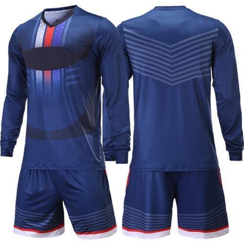 Men Soccer Jerseys Set Goalkeeper Jersey Doorkeepers Survetement Football Training Kits Sponge Protector Long Sleeves Tracksuit