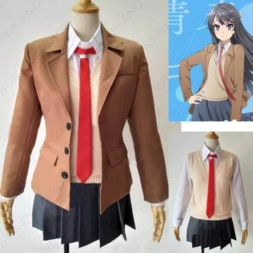 Seishun Buta Yarou wa Bunny Girl Senpai no Yume wo Minai Sakurajima Mai Cosplay Costume custom made