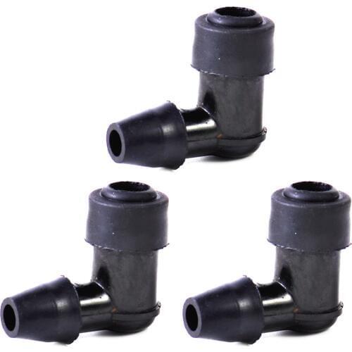 DWCX 3pcs Motorcycle 90 Degree Black Non Resistor Spark Plug Cap Cover fit for 152 or 154 Gasoline Engine Dirt Bike ATV Quads