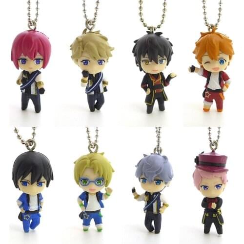 Ensemble Stars Mini Pendant Toys Tsukinaga Leo Hidaka Hokuto Narukami Arashi Mini Figure Kawaii 4cm Key Ring Bag Decor Gift Toys