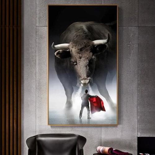 Matador Animal Art Bullfight Canvas Painting Posters and Prints Cuadros Wall Art for Living Room Home Decor (No Frame)
