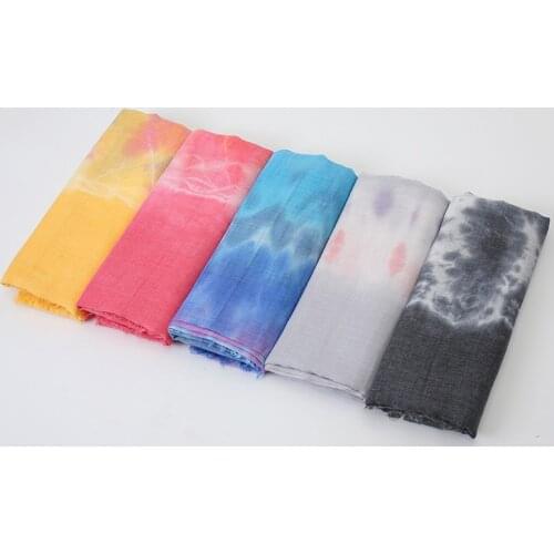 New arrival tie-dyed cotton scarf muslim women hijab shawl headscarf female scarves musulman Bandana 10pcs/lot