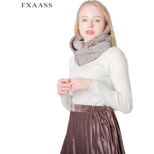 FXAASS New Autumn/Winter Solid Scarf for Ladies Shawl Ring Fashion Women Luxury Woolen Cashmere Scarves Wholesale Pashmina Bib