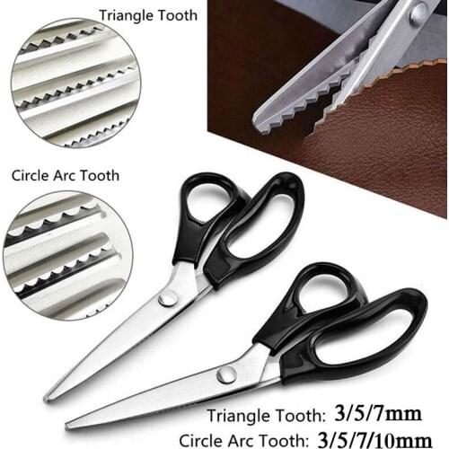 Circle/Triangle Pinking Shears Stainless Steel Dressmaking Sewing Craft Scissors Professional Dressmaking Zig Zag Cut DIY Tool