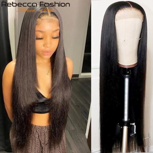 13x4 Lace Front Wig Humain Hair Straight 28 30 Inch Long Wig With Baby Hair Brazilian Smooth 4x4 Lace Closure Wig For Women