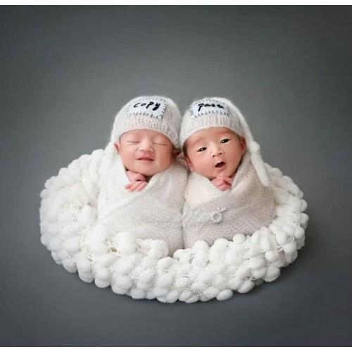 Pure Hand Embroider Hat Knitted Baby Bonnet With Embroidery Words Baby Boy Hat Infant Sleeper Hat Newborn Baby Photo Props