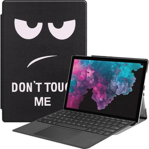 Two Folding Magnet PU Leather Case for Microsoft Surface Pro 7 Surface Pro 4 5 6 12.3 Inch Tablet Protective Skin Shell+Stylus