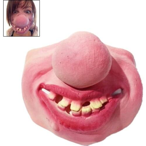 Funny Adult Party Mask Latex Clown Cosplay Half Face Scary Scary Mask Masquerade Funny Tricky Halloween Party Decoration Gift