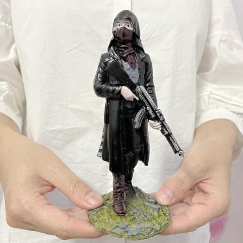 [VIP] 17cm PUBG Male warrior & Female warrior soldier Action Figure Resin statue model Home decorations Ornaments kids toy gift