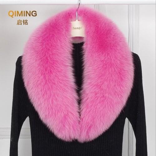 100% Real fox Fur Collar Fur Scarf Women Luxury Men Coat Jacket Fur Collar Large Size Neck Warmer Fur Shawls Scarves For Ladies