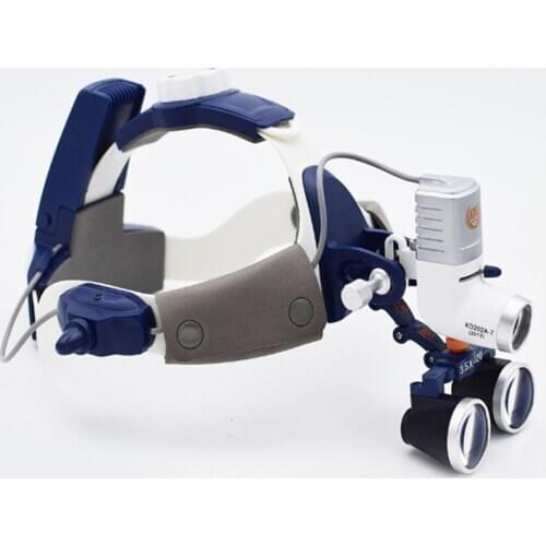High Quality 2.5X/3.5X Binocular Magnifier Medical Loupes+ 5W LED Dental Headlight Surgical Headlamp Illuminator 2 Battery