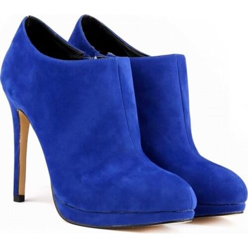 Loslandifen Faux Velvet Platform High Heels Ladies Women Autumn Winter Casual Ankle Boots Us 5-10