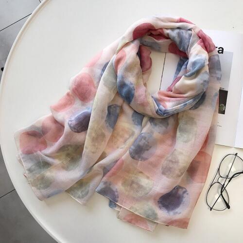 2019 New Spot Print Scarf Shawls Women Dot Polka Print Wrap Scarves Hijab 7 Color Free Shipping