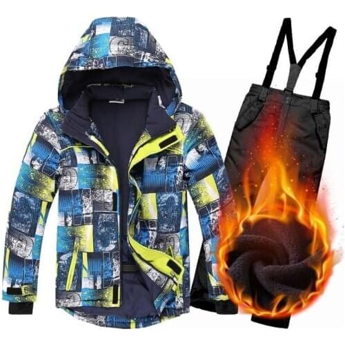Children Winter Ski Suit Windproof Waterproof Kids Super Warm Snow Coat And Pants Set Boys Girls Snowboarding Skiing Jacket