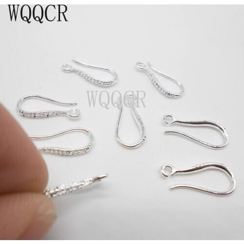 WQQCR 16MM Earrings Accessories For Women DIY Jewelry Making 10PCS New Ear Hook Party 925Silver Unique Flower Jewelry Findings