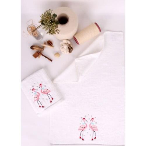 % 100 Cotton 50x70 cm Hand Face Towel Set 2 Pieces