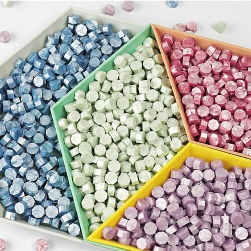 100 octagonal antique wax stamp scrapbook metal wax beads craft ornaments Wedding anniversary envelope stamps