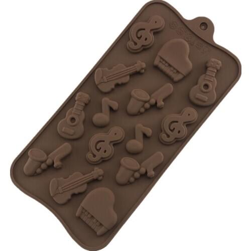 14 Pcs / Set Molds of Silicone To Make Cakes Mousse Jelly Candy Chocolate with Musical Instrument Shape