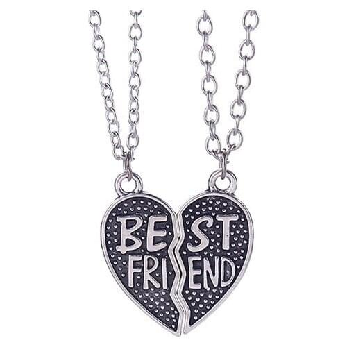 2015 New Arrival Best Friend Necklace Vintage 2 Part Heart Pendant Necklace Wholesale 20sets/lot