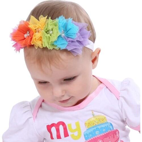 4.5cm handmade chiffon pearl flower headband hair jewelry