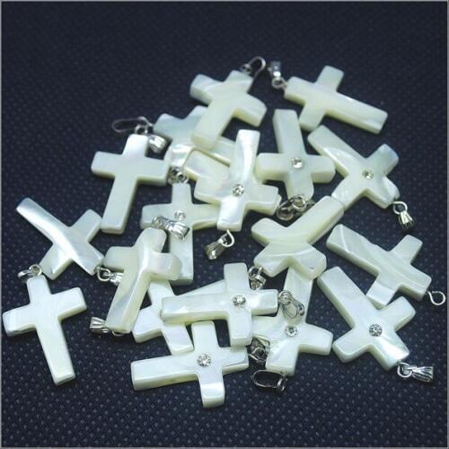 5pcs nature shell pendants saltwater shell cross shape top beads for bracelets making accessories new arrivals
