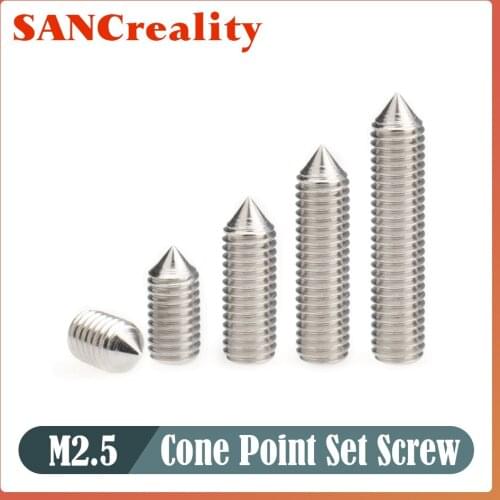 50pcs Hex hexagon socket set screw cone point grub screw M2 M2.5 M3 M4 M5 M6 M8 M10 304 stainless steel set screw DIN914
