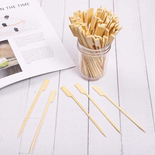 500Pcs Bamboo Paddle Skewers Barbecue Bamboo Skewers Cocktail Sticks for Barbeque Kebabs Cocktails Buffets Party 12cm-ABUX