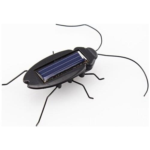 6 Legs Black Children Insect Bug Teaching Fun Gadget Toy Gift Solar Power Energy Cockroach