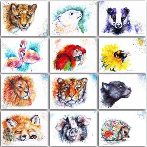 5D DIY Diamond Painting animals tiger fox lion Flamingo Full Square&Round Diamond mosaic embroidery Cross stitch home decor art