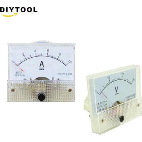 Mechanical Ammeter DC Analog Current Meter Panel Mechanical Pointer Type DC 0-30V 0-10A