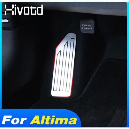 Hivotd Foot Rest Pedal Stainless Steel Cover Interior Decoration Durable Car Accessories Styling For Nissan Altima 2019-2021