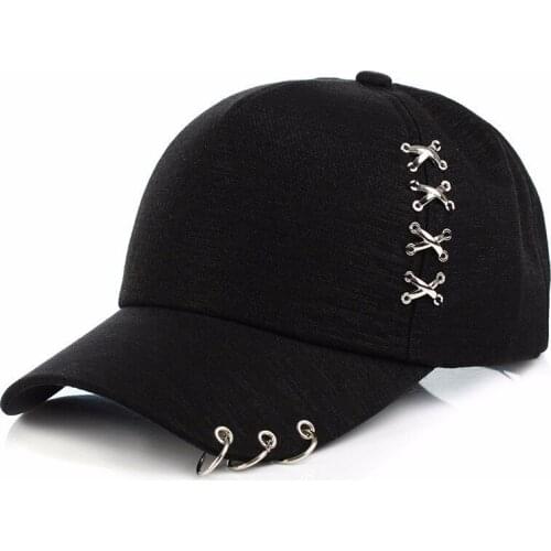 2019 New Creative Piercing Ring Baseball Cap Punk Gorras Bone Masculino Feminino Beisbol Hip Hop Baseball hat