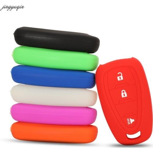 Jingyuqin Remote Car Key Case Silicone Cover For Chevrolet Cavalier Cruze Equinox Orlando Trax Sail Malibu XL 2+1 BTNS No Logo