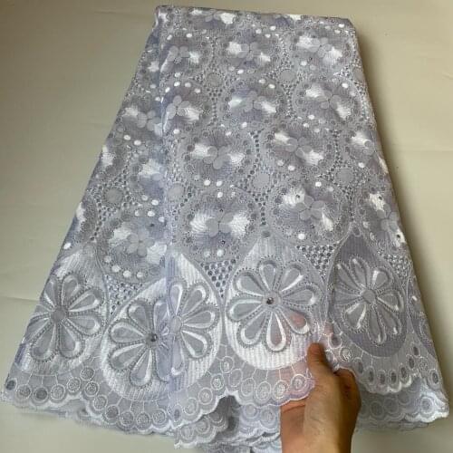 Pure White LACE New 2021 High Quality African Lace Fabric Swiss Voile Lace In Switzerland Sewing Embroidered Wedding Women Dress