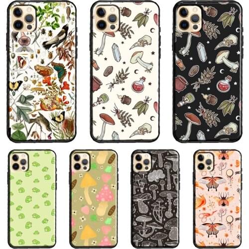 Cottagecore Frog Mushroom Moon Witchy Case For iPhone XR X XS MAX 11 Pro Max 7 8 Plus SE 2020 Coque For iPhone 12 Pro Max mini