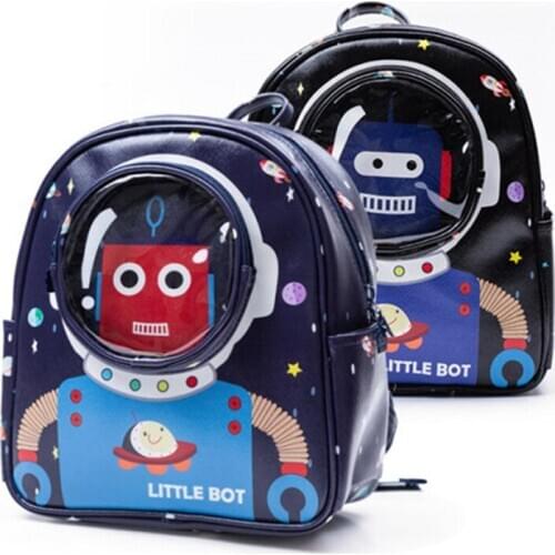 Baby Cartoon Plush Backpack Space Robot Astronaut Backpack Storage School Outdoor Travel Bag Candy Toy Storage Bag Children Gift