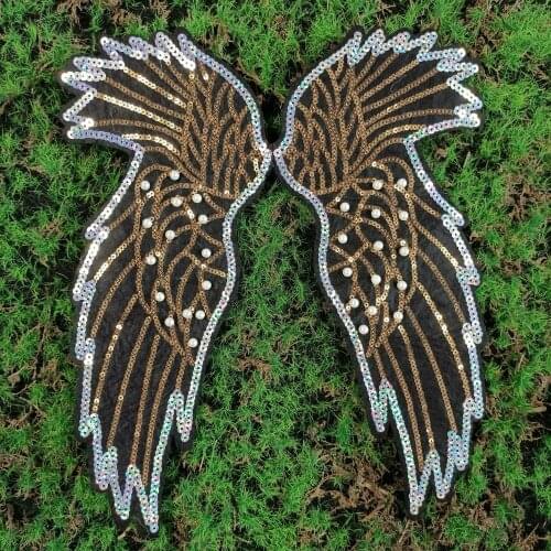 Design large embroidery big wings feather animal cartoon patches for clothing HE-3155