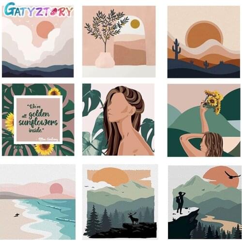 GATYZTORY 20x20 Frame DIY Numbers Painting Modern Wall Art Picture Canvas Painting With Numbers Unique Gift For Home Decor Art