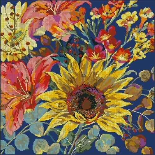 Sunflower flower Cross Stitch Kits Top Quality Embroidery Needlework Sewing kit 14CT Unprinted DIY Handmade Art Decor