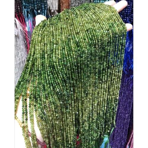 Natural Semi Precious Stone Mini Beads Gradients Verdelite Section Circle For DIY Making Chain 38CM 2.8-3 mm