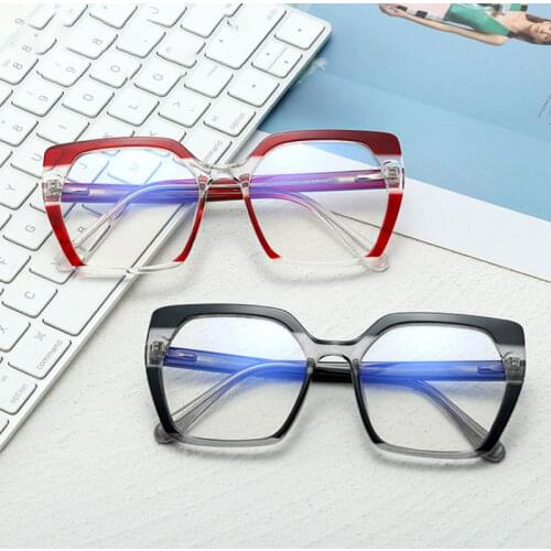Plastic Titanium Glasses Frames Square Anti Blue Men Women Optical Fashion Computer Glasses 501330