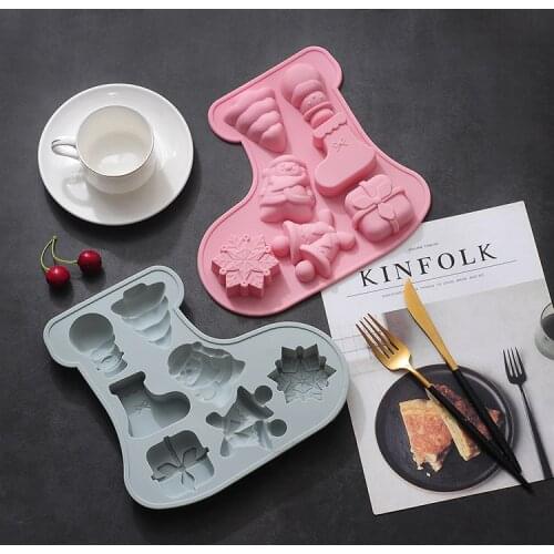 Christmas Theme Silicone Mold Cake Fondant Molds Decoration Tools Baking Accessories Tools for Soap Chocolate Pudding