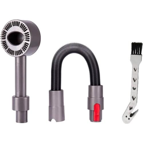 Hard-Bristle Pet Brush Head/Flexible Extension Hose for Dyson V8/V7/V10/V11,for Cleaning Dog/Cat,Vacuum Cleaner Parts