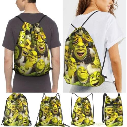 Shrek Collage Women Purpose Drawstring Backpack Bags Men Outdoor Travel Backpacks For Gym Training Swimming Fitness Bag