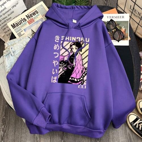 Man Hoodies Demon Slayer Characters Anime Print Harajuku Sweatshirts Mens Fleece Warm Pocket Clothes Hip Hop Streetwear Hoody
