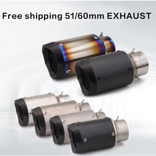 51mm 60mm Motorcyle Exhaust Pipe Exhaust Carbon Fiber Exhaust Silencer with Catalyst For Z900 Z1000 S1000RR GSXR750 R6