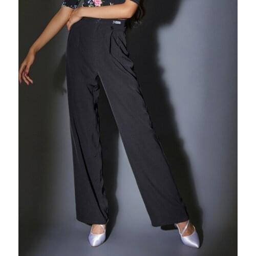 2021 Latin Dance Skirts For Women Straight-Leg Pants Black Trousers Ballroom Chacha Samba Tango Latin Dance Costumes DQS7494