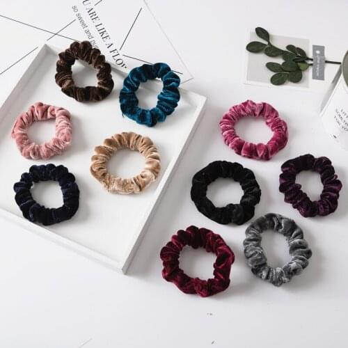 100pcs/lot simple elastic hair bands scrunchies ponytail donut velvet seamless hair bands for hair accessories wholesale